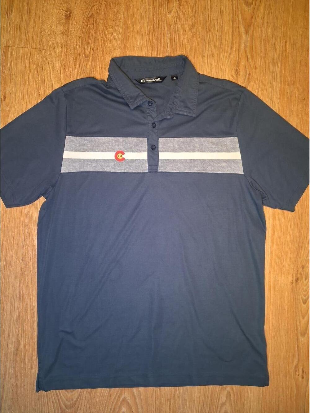 Travis Mathew Golf Polo Shirt Mens Large Blue Pima Cotton